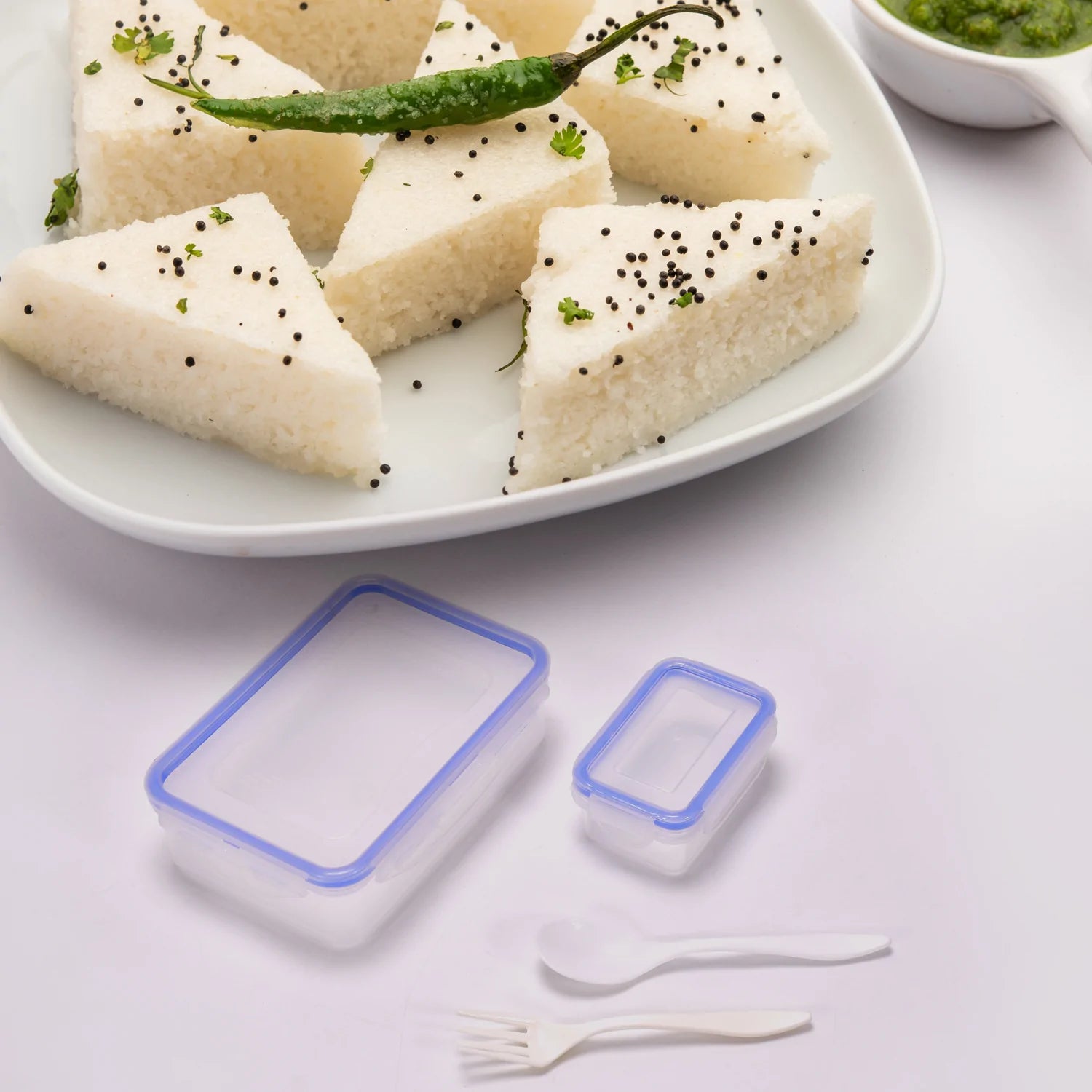 7070 Multipurpose Air Tight 4 Side Lock Food Grade Lunch Box With Small Square Container 7070 Multipurpose Air Tight 4 Side Lock Food Grade Lunch Box With Small Square Container
